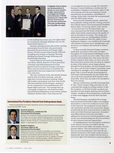 International Vice Presidents Selected From Undergraduate Ranks